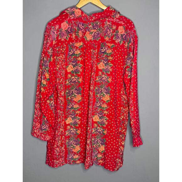 Unbranded Red/Purple & Green Women's Long Sleeve Button Down Blouse. - Picture 5 of 5